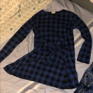 Zara Girls Plaid Blue Dress